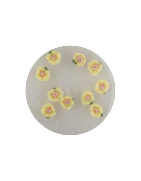 Kwiatki akrylowe 3D 10szt - żółte (małe)