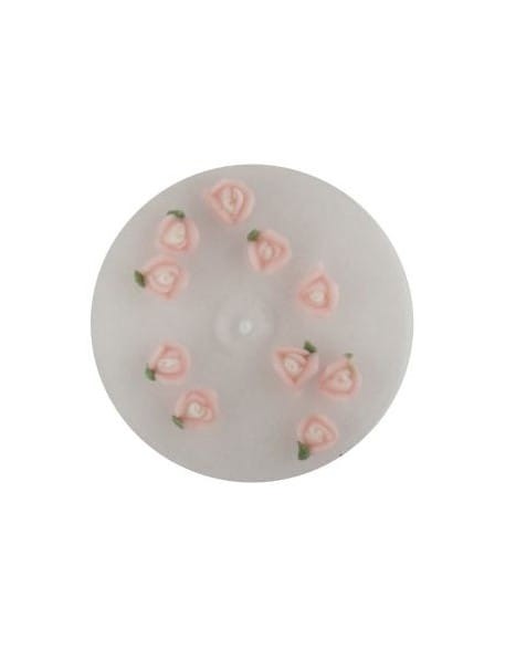 Kwiatki akrylowe 3D 10szt - różowe (małe)