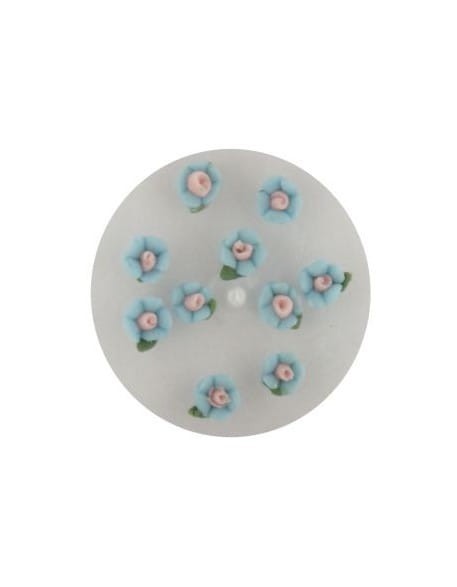 Kwiatki akrylowe 3D 10szt - niebieskie (małe)