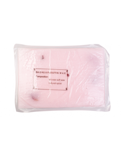 Parafina z kwiatkami 350g - pink
