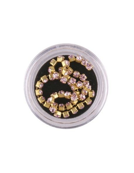 Łańcuszek z cyrkonii - różowy