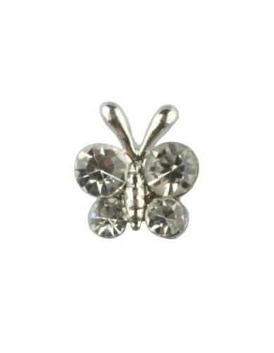 Pierścionek na stopy z cyrkoniami motylek - srebrny