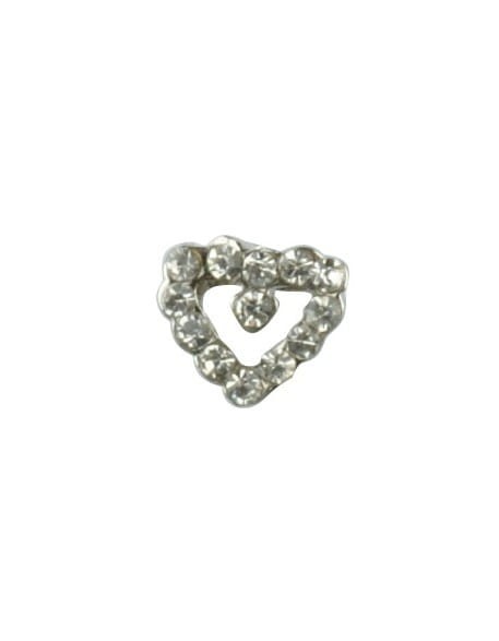 Pierścionek na stopy z cyrkoniami serce - srebrne