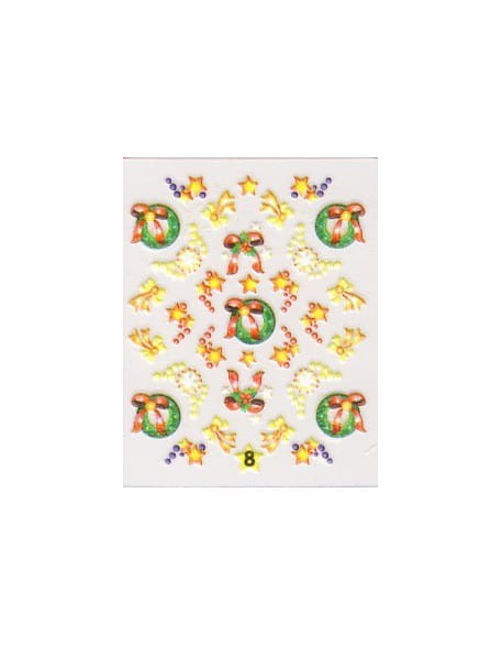 Naklejki świąteczne 3D Nail Stickers CM-8