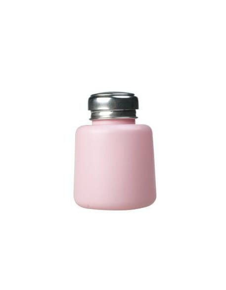 Dozownik okrągły z metalową pompką 180ml - różowy