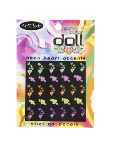 Naklejki 3D Art Club Technicolor Doll - Neon Heart Accents