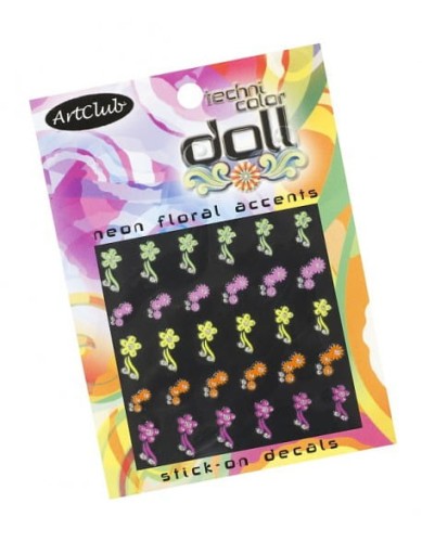 Naklejki 3D Art Club Technicolor Doll - Neon Floral Accents