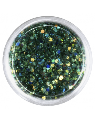 Konfetti z brokatem ciemno zielone