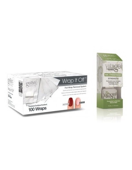 Żel Soak Off GELISH Hand&amp;Nail Harmony VitaGel Nail Strengthener Strength 15ml  + waciki Wrap It Off 100szt.