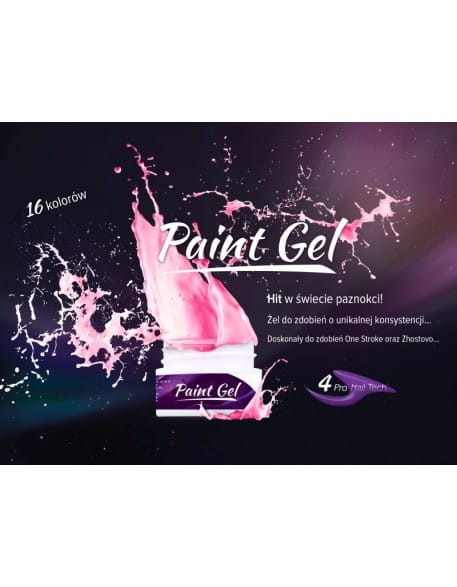 Farbka żelowa 4Pro Nail Tech Paint Gel 5g - Neon Pink