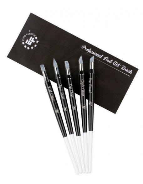 Zestaw pędzelków silikonowych do żelu EF Professional Nail Art Silicone Brushes 5szt.