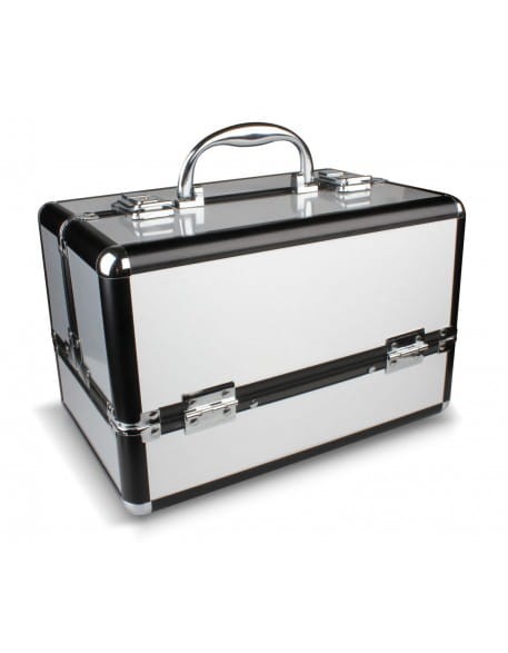 Kuferek na kosmetyki - czarno-srebrny