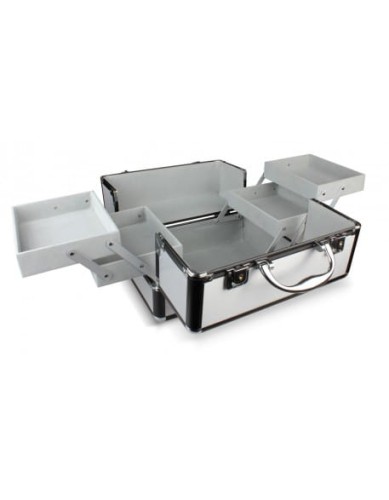 Kuferek na kosmetyki - czarno-srebrny