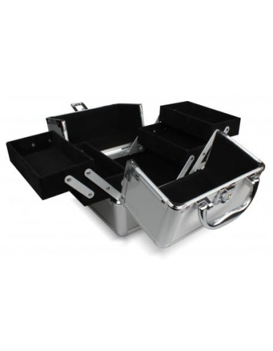 Kuferek na kosmetyki - srebrny