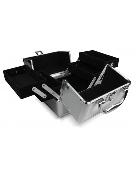 Kuferek na kosmetyki - srebrny