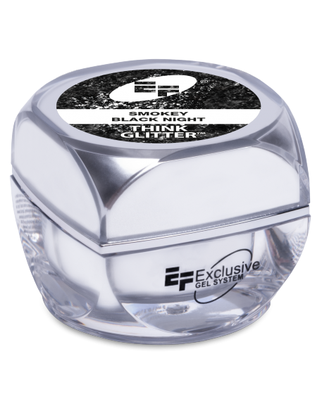 Żel brokatowy EFexclusive Think Glitter UV/LED Gel 5g - Smokey Black Night