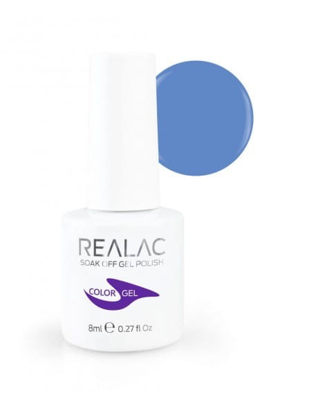 Żellakier Realac Soak Off Gel Polish 8ml - DENIM Collection - 140 - Asia Blue