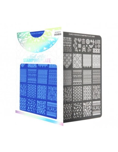 Płytka do stempli Euro Fashion Nail Art Stamping Plate - 008B