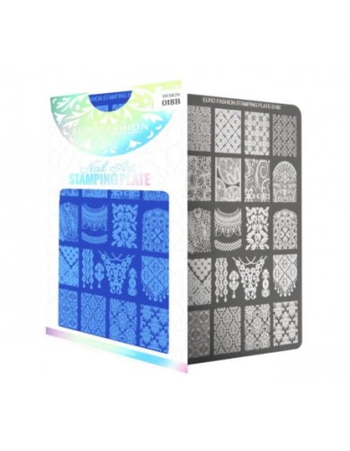 Płytka do stempli Euro Fashion Nail Art Stamping Plate - 018B