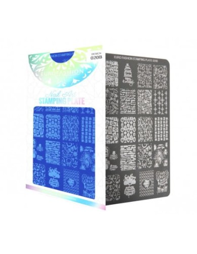 Płytka do stempli Euro Fashion Nail Art Stamping Plate - 020B