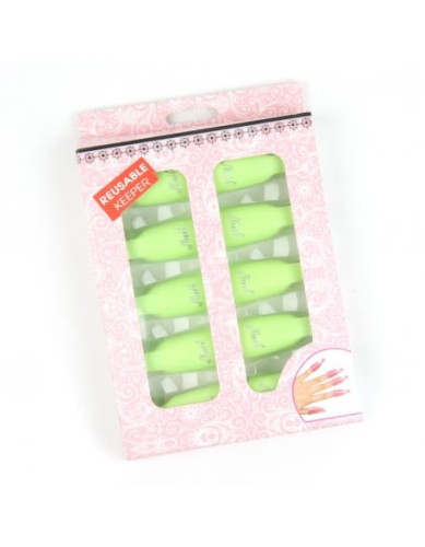 Klipsy do ściągania hybrydy EF Reusable Keeper 10szt. - Pastel Lime