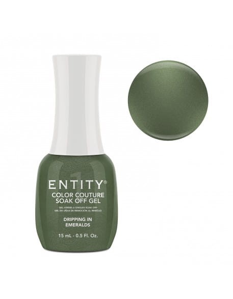 Żel ENTITY One Color Couture Soak Off Gel Enamel Season Of Glamour Collection 15ml - Dripping In Emeralds