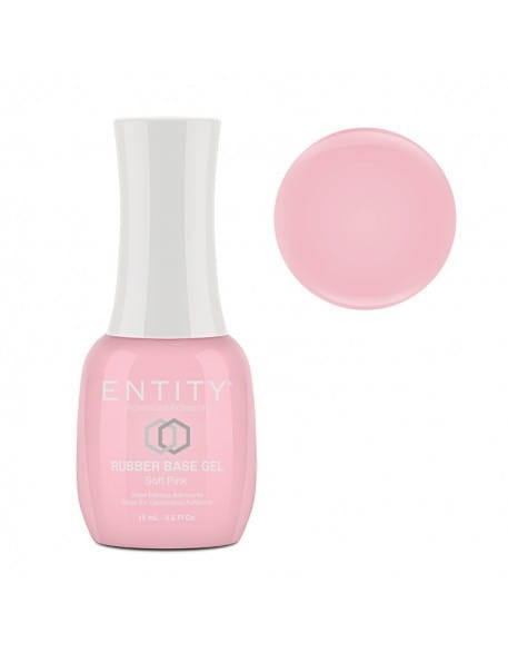 Baza coverowa do manicure hybrydowego Entity Rubber Base Gel 15 ml – Soft Pink