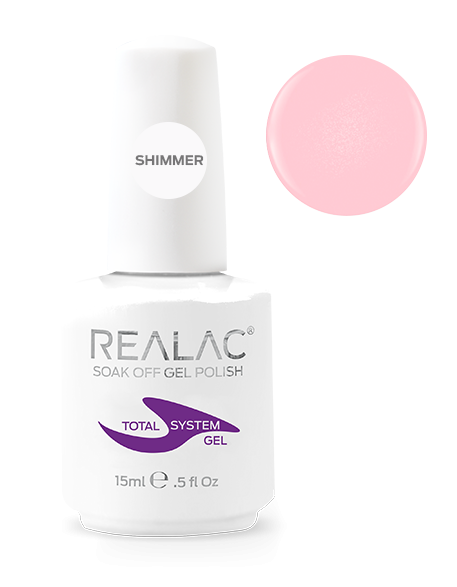 Baza coverowa do manicure hybrydowego Realac TOTAL System 15 ml – Shimmer