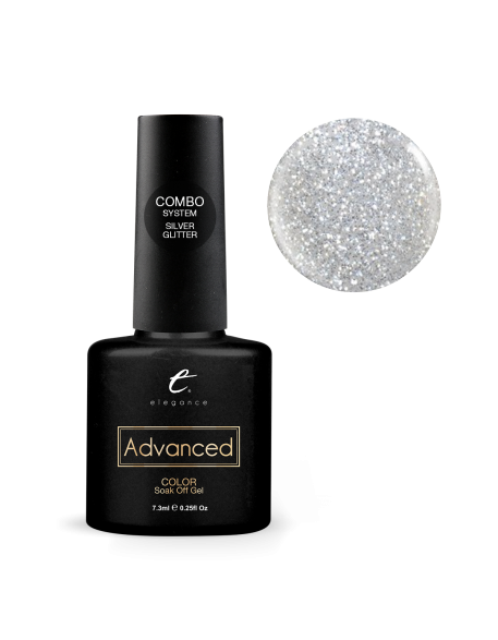 Baza coverowa do manicure hybrydowego Elegance COMBO System 7.3 ml – Silver Glitter