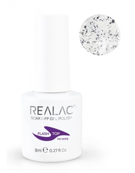 Top bez przemywania do manicure hybrydowego REALAC FLASH No Wipe Top Gel 8ml - no.1