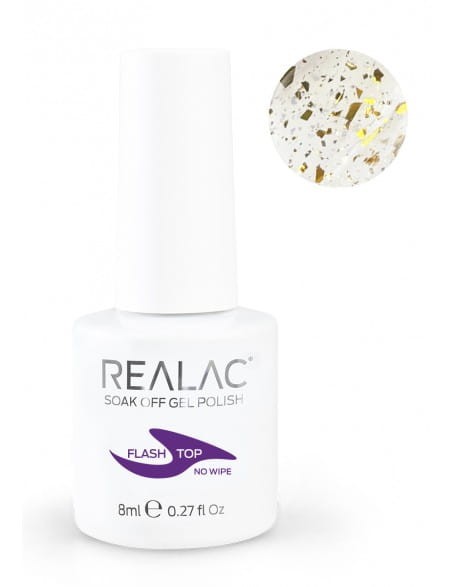 Top bez przemywania do manicure hybrydowego REALAC FLASH No Wipe Top Gel 8ml - no.2