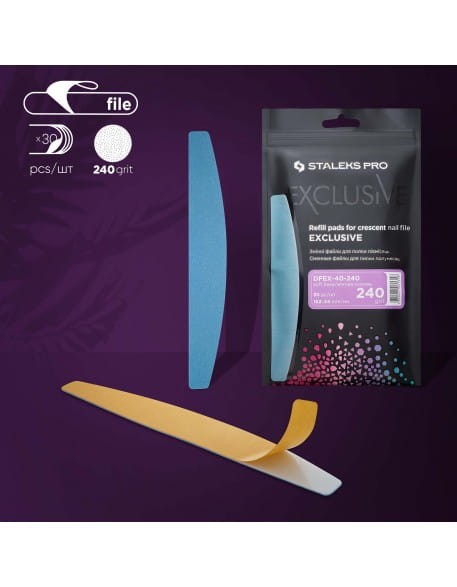 Zestaw wymiennych nakładek do pilnika półksiężyc Staleks Exclusive 40 240grit - 30szt.