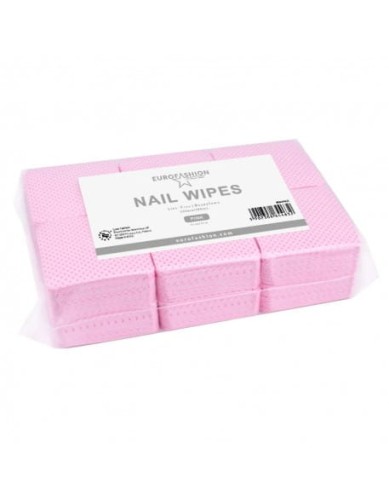 Waciki bezpyłowe Euro Fashion Lint-Free Nail Wipes 300szt. - różowe