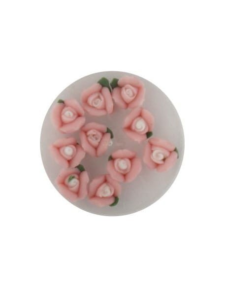 Kwiatki akrylowe 3D  10szt - różowe