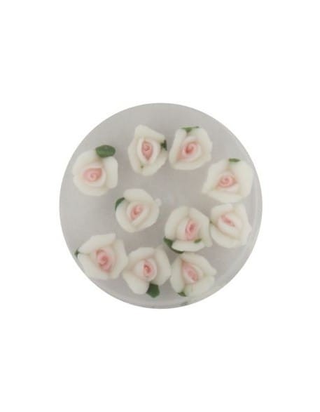 Kwiatki akrylowe 3D  10szt - białe