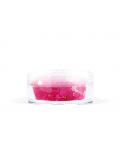 Konfetti drobne hologram mini - neonowy róż opalizujący