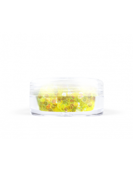 Konfetti drobne hologram mini - neonowy żółty opalizujący