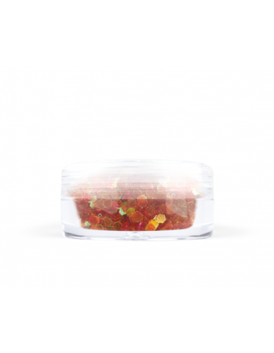 Konfetti drobne hologram mini - czerwone opalizujące