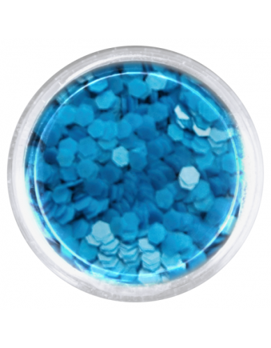 Konfetti drobne hologram midi - neonowy niebieski