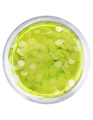 Konfetti drobne hologram mini - neonowy żółty