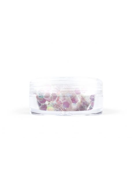 Konfetti hologram mini - białe opalizujące na różowo