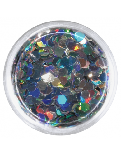 Konfetti brokat hologram - srebrny opalizujący