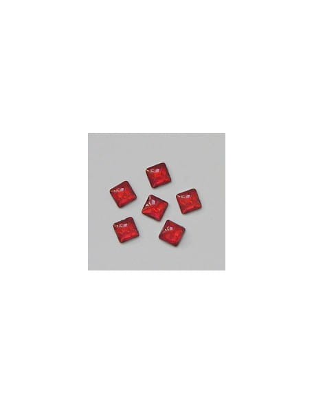 Ozdoby szklane 3D kwadraty 20szt - czerwone
