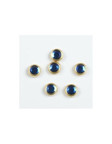 Cyrkonie w złotej oprawie (4mm) 20szt - sapphire