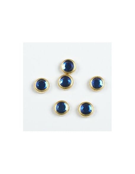 Cyrkonie w złotej oprawie (4mm) 20szt - sapphire