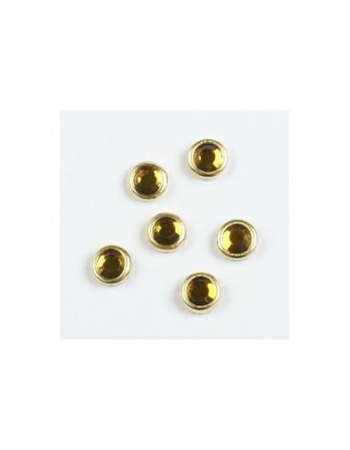 Cyrkonie w złotej oprawie (4mm) 20szt - topaz