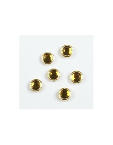 Cyrkonie w złotej oprawie (4mm) 20szt - topaz