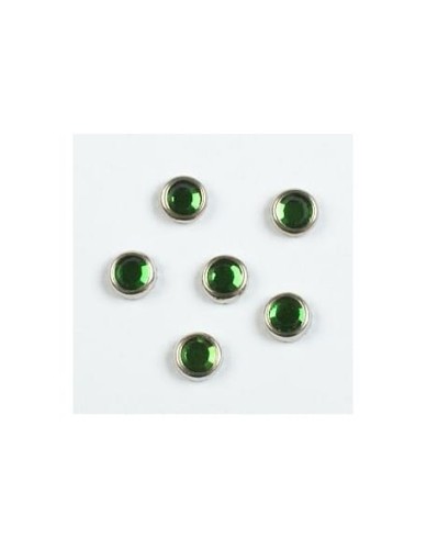 Cyrkonie w srebrnej oprawie (4mm) 20szt - emerald