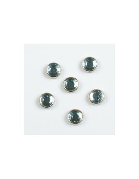 Cyrkonie w srebrnej oprawie (4mm) 20szt - aquamarine