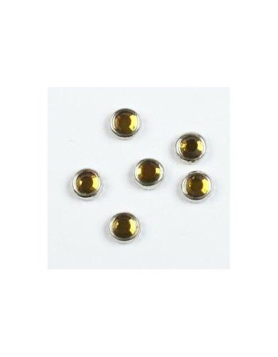 Cyrkonie w srebrnej oprawie (4mm) 20szt - topaz